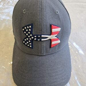 Under Armour Gray Hat with American Flag Logo